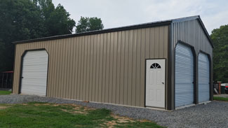 24' x 10' x 12' Clay & Burnished Slate Metal Garage